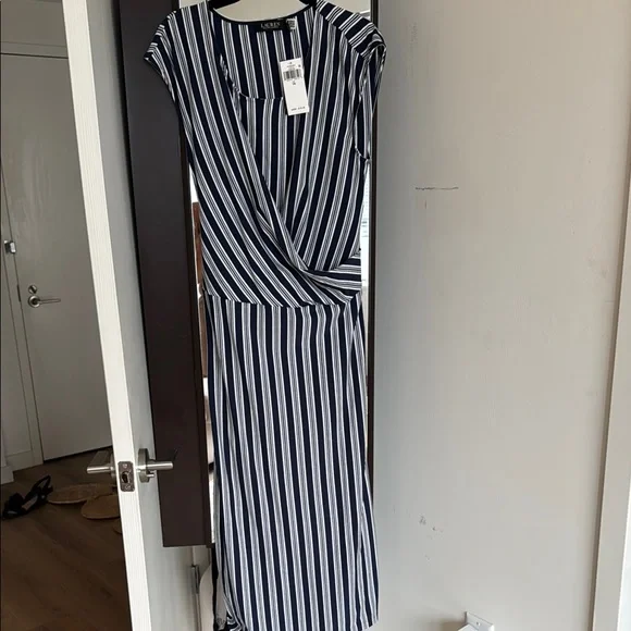 Striped Belted Jersey Dress - Picture 4 of 6